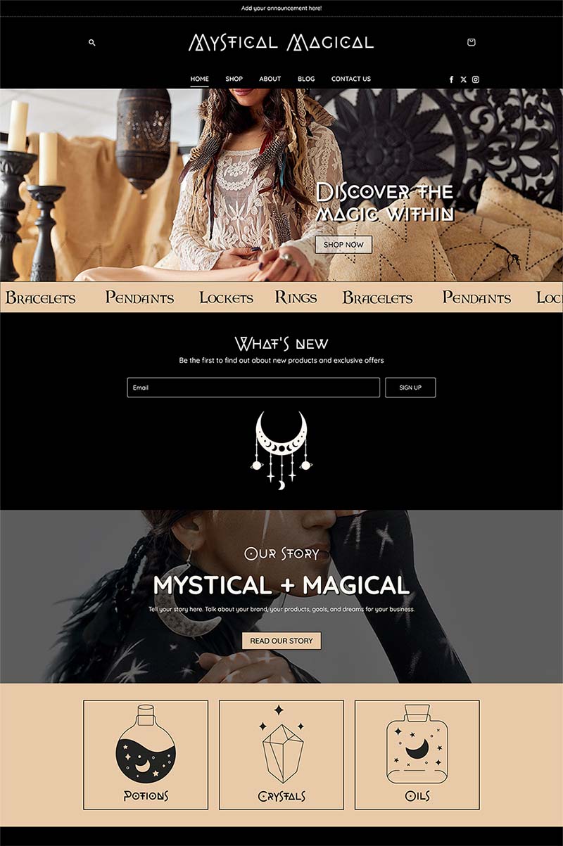 Mystical Magical dark website theme