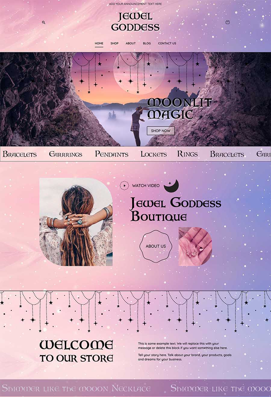 Jewel Goddess Boutique Boho Theme